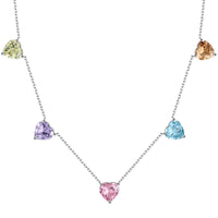 [Aethel]Sparkling Colorful Heart Cut Necklace
