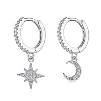 [Aethel]Star and Moon Asymmetric Earrings