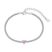 [Aethel]0.5 Carat Elegant Romantic Heart Shape Lover Bracelet