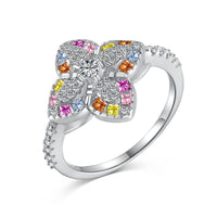 [Aethel]Luxurious Colorful Flower Shape Banquet Ring