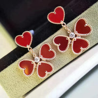 [Aethel]SWEET CLOVER CARNELIAN EARRINGS