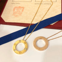 [Aethel]LOVE NECKLACE 16MM 3 DIAMONDS