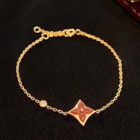 [Aethel]COLOR STAR CARNELIAN PINK GOLD DIAMOND BRACELET