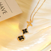 [Aethel]STAR AND SUN ONYX PINK GOLD NECKLACE