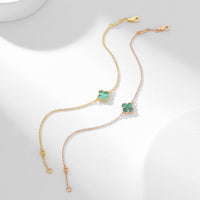 [Aethel]CLOVER BRACELET MALACHITE 1 MOTIF