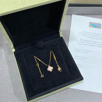 [Aethel]CLOVER 15MM PINK MOTHER-OF-PEARL SINGLE FLOWER NECKLACE
