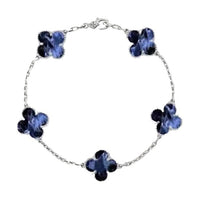 [Aethel]CLOVER 5 MOTIF PIETERSITE SILVER BRACELET
